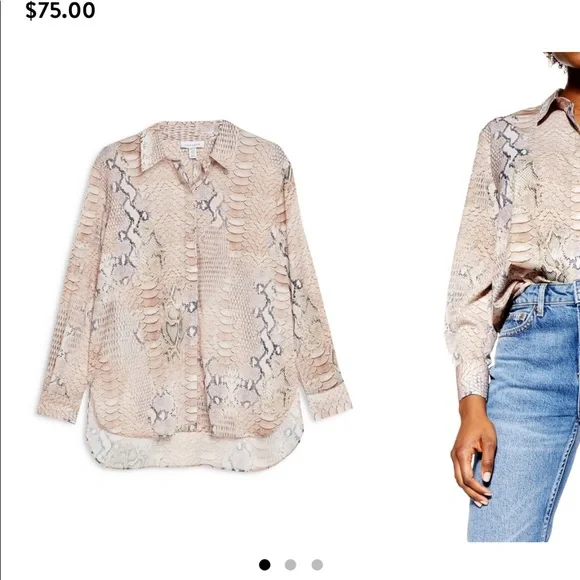 Topshop Python Print Shirt - Picture 2 of 2
